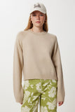Bej Basic Crop Triko Kazak Kİ00149