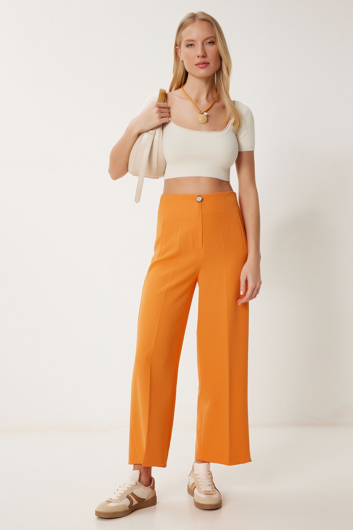 Oranj Orta Bel Culotte Dokuma Pantolon NS00435