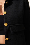 Siyah Crop Tüvit Blazer Ceket TO00039