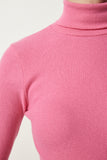 Pembe Balıkçı Yaka Fitilli Örme Bluz HJ00008