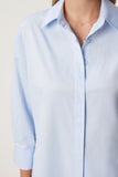 Gök Mavi Oversize Basic Gömlek  FN03260