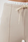 Krem Bağlama Detaylı Örme Pantolon RV00157
