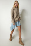 Vizon Dik Yaka Basic Şardonlu Sweatshirt UB00166