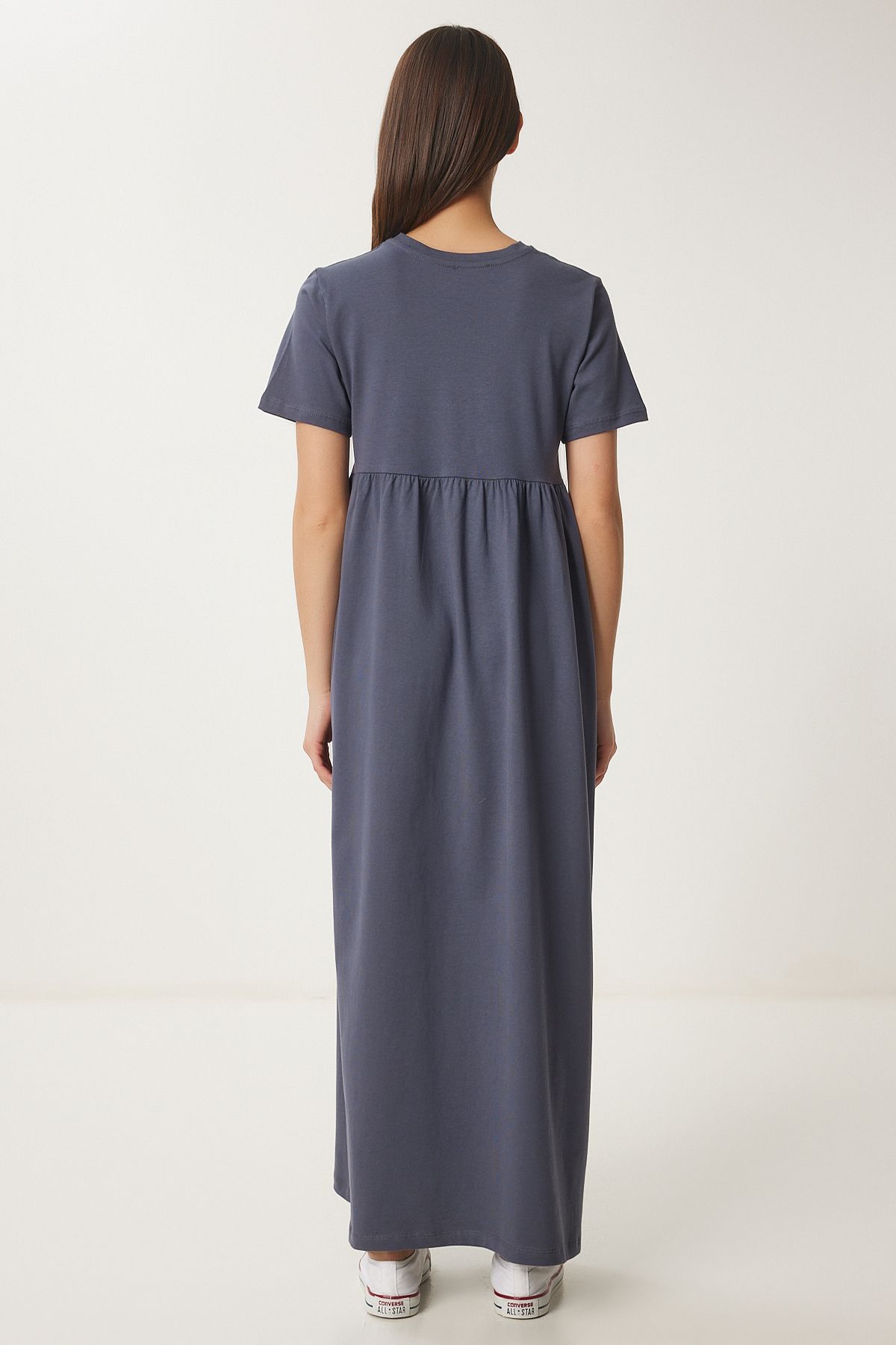 Gri Oversize Yazlık Örme Elbise DZ00122