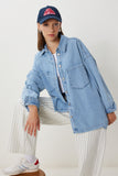 Açık Mavi Cepli Denim Ceket VC00009