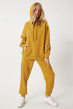 Hardal Kapüşonlu Sweatshirt Jogger Oversize Örme Eşofman Takımı PYS0027