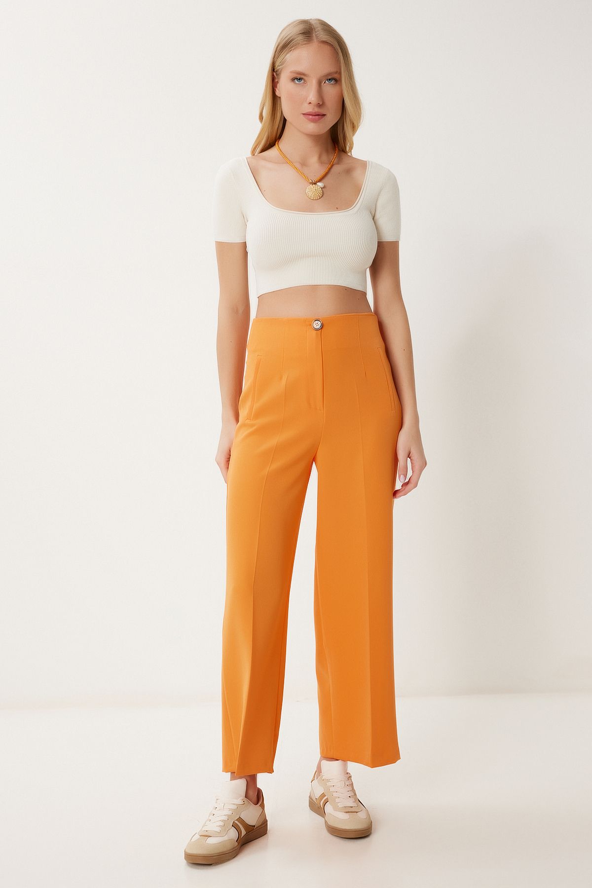 Oranj Orta Bel Culotte Dokuma Pantolon NS00435