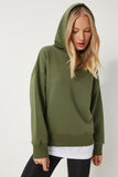 Haki Kapüşonlu Şardonlu Sweatshirt OW00050