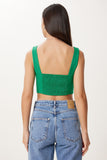 Yeşil Mavi 2’Li Paket Askılı Crop Dokuma Bluz MX00220