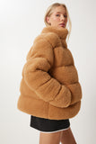 Taba Dik Yaka Peluş Şişme Mont QA00002