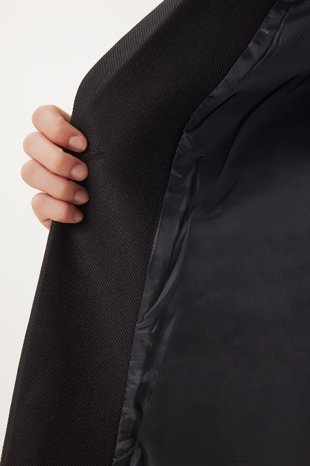 Siyah Vatkalı Dokuma Blazer Ceket HL00005