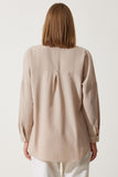 Bisküvi Oversize Uzun Basic Gömlek  DD00842