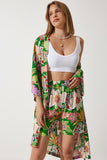 Yeşil Yazlık Viskon Kimono Şort Takım BP00161