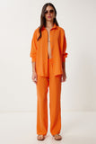 Oranj Oversize Ayrobin Gömlek Pantolon Takım WF00137