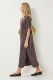 Koyu Kahverengi Oversize Basic Yazlık Örme Elbise UB00299