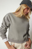 Füme Şardonlu Crop Sweatshirt UB00178