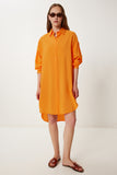 Oranj Oversize Midi Ayrobin Gömlek Elbise WF00106