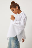 Beyaz Cepli Oversize Gömlek  FN03248