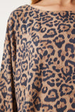 Siyah Bej Leopar Desenli Bluz FN03402
