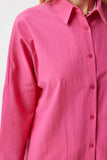 Koyu Pembe Oversize Uzun Basic Gömlek  DD00842