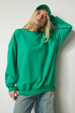 Yeşil Şardonlu Oversize Sweatshirt MC00232