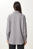 Gri Oversize Keten Gömlek PB00052