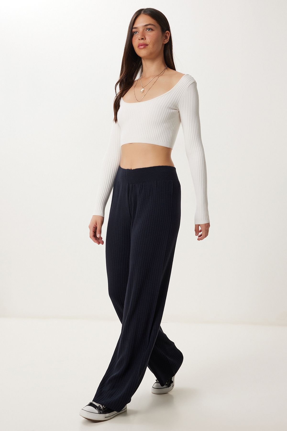 Lacivert Fitilli Triko Pantolon Kİ00096