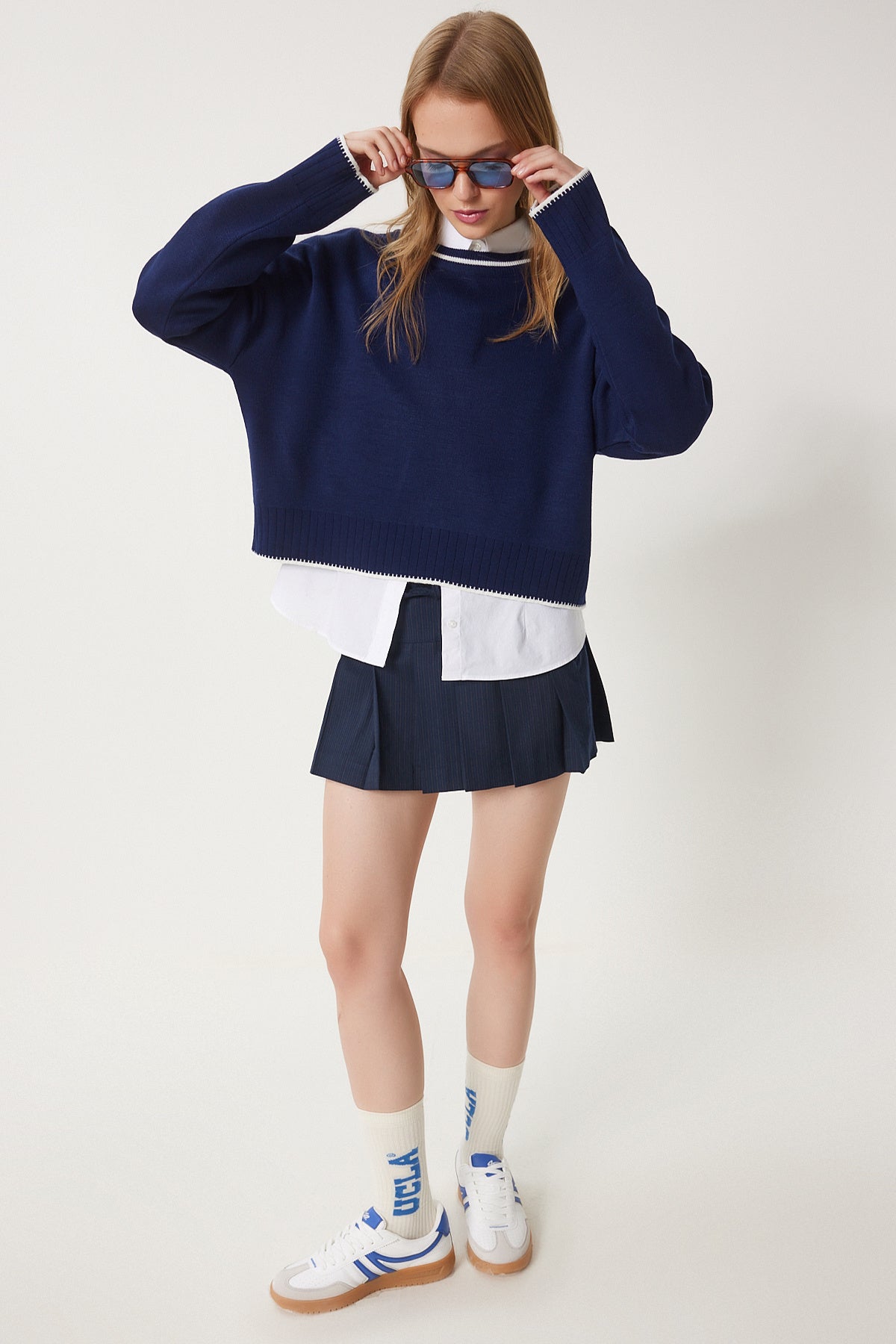 Lacivert Basic Triko Kazak PF00010