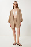 Vizon Keten Kimono Şort Takım WF00105