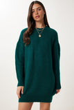 Zümrüt Yeşili Oversize Uzun Basic Triko Kazak BV00099