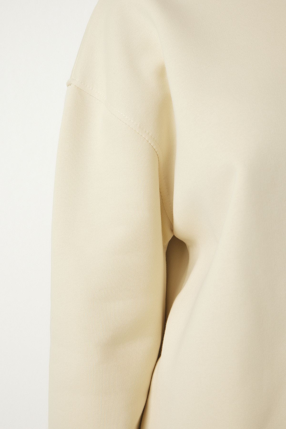 Latte Şardonlu Oversize Örme Sweatshirt NJ00131