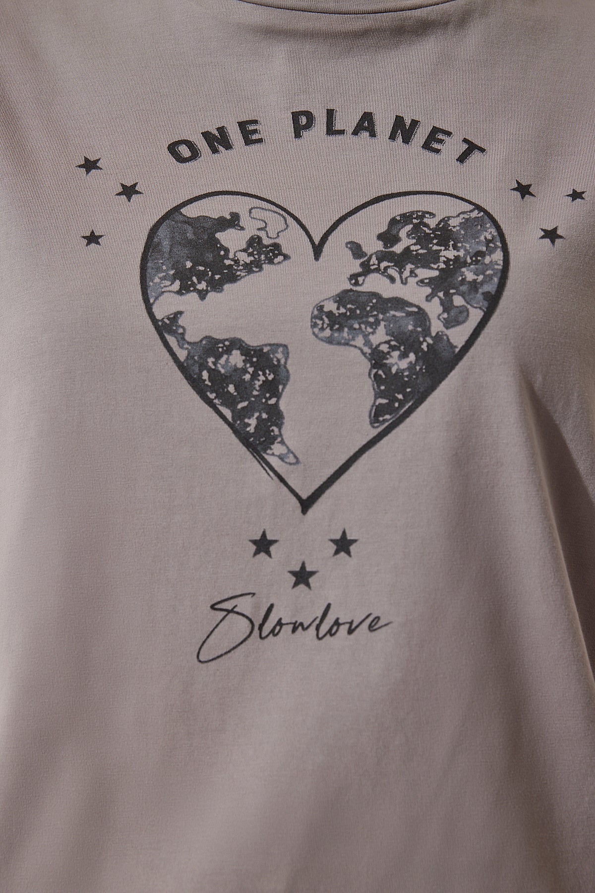 Gri Baskılı Örme T-Shirt WO00035