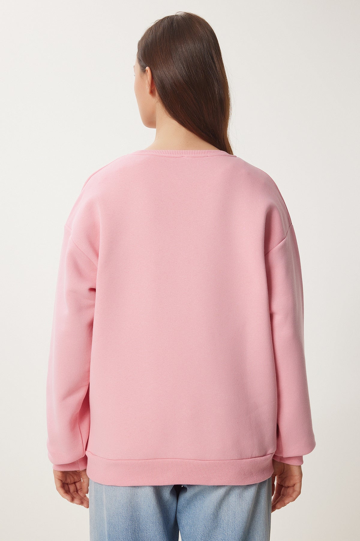 Pembe Şardonlu Basic Sweatshirt OW00001