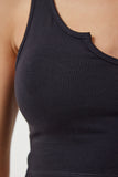 Antrasit Askılı Crop Örme Bluz OW00030