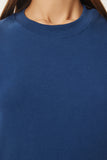 Kobalt Mavi Pamuklu Basic Örme T-Shirt AG00001