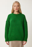 Canlı Yeşil Oversize Triko Kazak PN00054