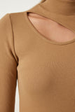 Bisküvi Cut Out Detaylı Fitilli Örme Bluz GT00065