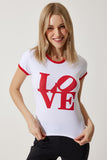 Beyaz Sloganlı Pamuklu Fit Örme T-Shirt UB00275