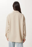 Taş Oversize Keten Gömlek PB00052
