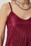 Kırmızı Askılı Pliseli Yazlık Mini Örme Elbise DZ00119