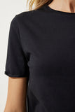 Siyah Beyaz Bisiklet Yaka 2'Li Paket Basic Örme T-Shirt UB00238