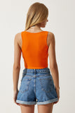 Oranj Askılı Crop Örme Bluz OW00030