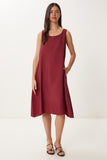 Bordo Kolsuz Basic Modal Elbise PB00050