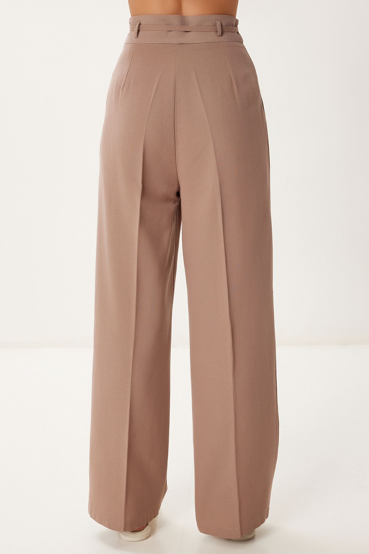 Vizon Keten Crop Bluz Pantolon Takım BV00138