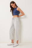 Gri Capri Rahat Gabardin Pantolon GP00019