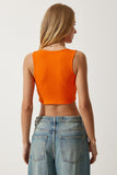 Oranj Halter Yaka Crop Örme Bluz OW00039