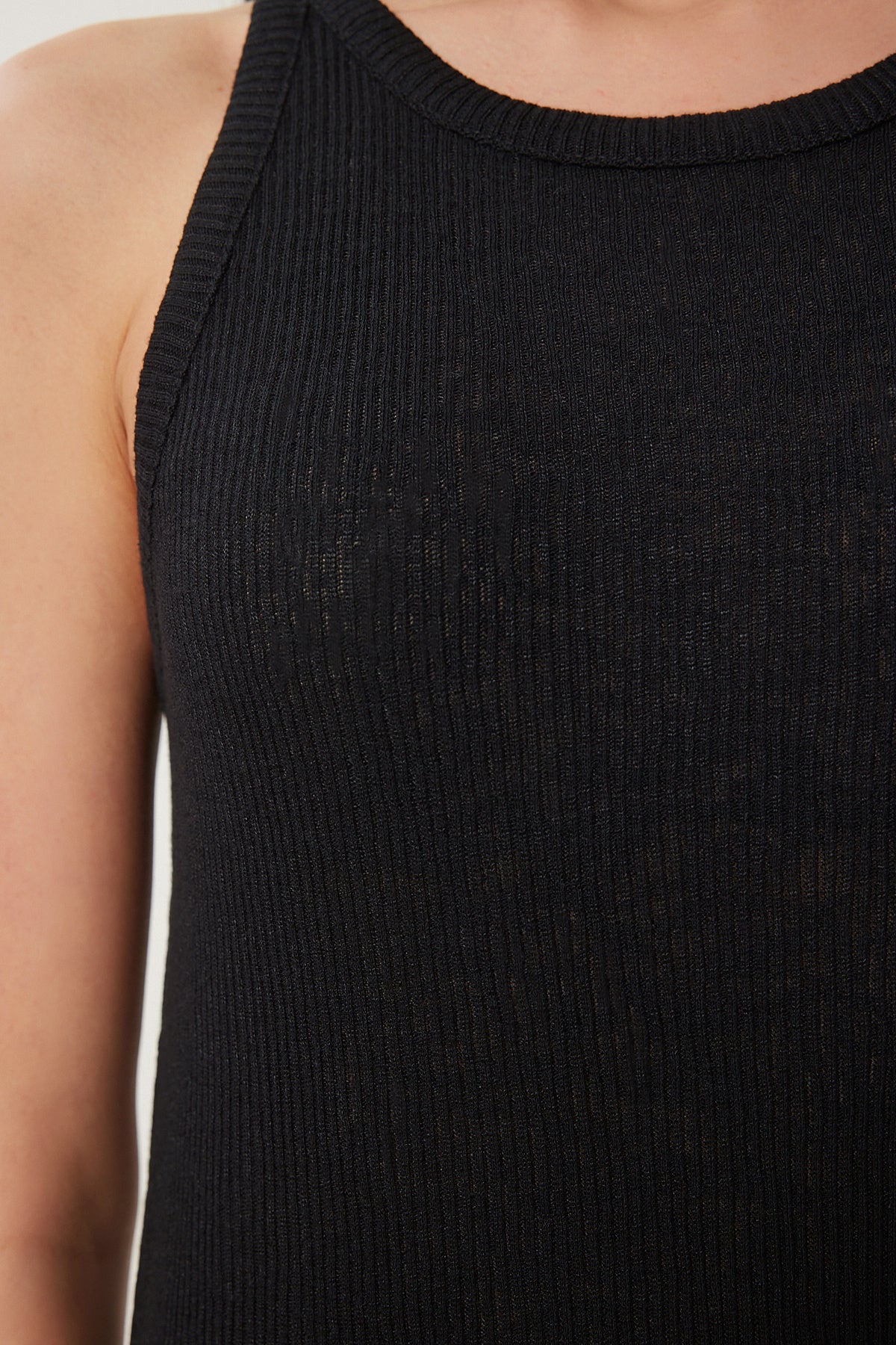 Siyah Basic Fitilli Midi Örme Elbise WO00049