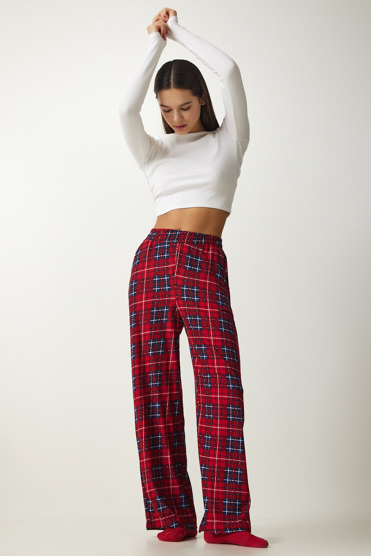 Bordo Desenli Yumuşak Dokulu Örme Pijama GF00002
