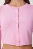 Pembe Çilek Örme Crop Bolero Hırka UB00384