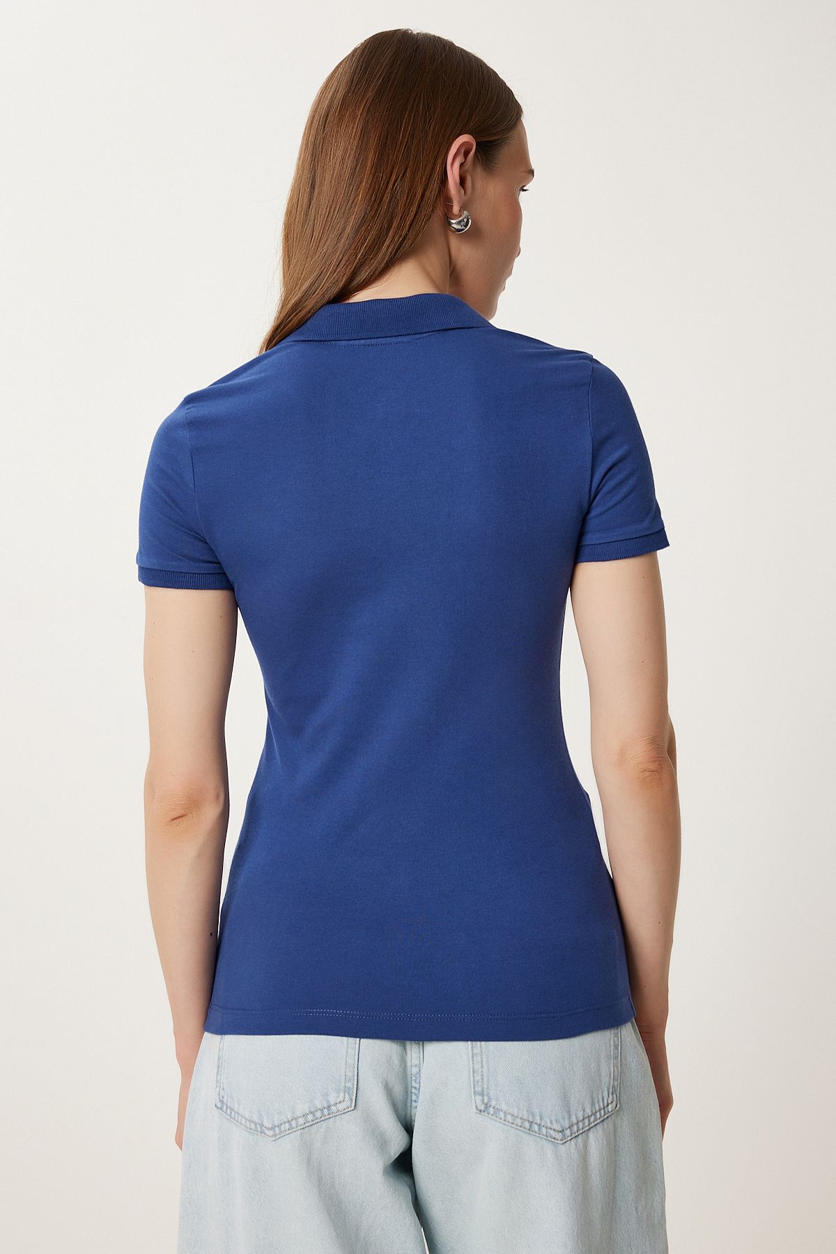 Lacivert Polo Yaka Örme T-Shirt FK00039